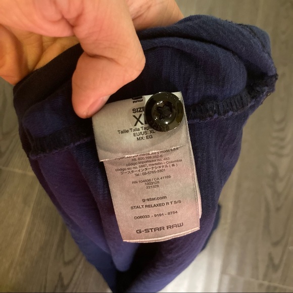 G Star Raw Navy Blue Shirt Sleeve Shirt With Side Pocket And Spare Button SizeXL - Picture 6 of 6